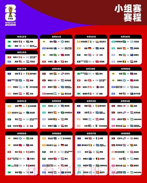 2026世界杯每日赛程最新最新时间表在哪里看 2026世界杯每日赛程最新最新时间表在哪里看